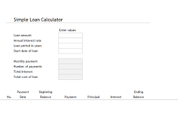 loan calculator and amortization table