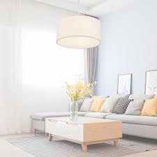 Midanya White Pendant Light 16 Modern Semi Flush Mount Ceiling Drum Light Fixture For Bedroom Kitchen Living Room Hanging Light Chandelier