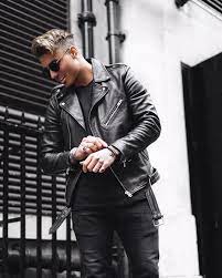 We Don T Have To Take Our Clothes Of To Have A Good Time Happy Friday Johnny Edlind Leather Jacket Outfit Men Leather Jacket Street Style