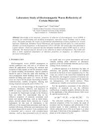 See how to write reaction paper. Pdf Laboratory Study Of Electromagnetic Waves Reflectivity Of Certain Materials