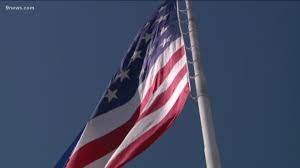 Big american flag with pole. The Story Behind The Massive American Flag Flying Over Us 6 9news Com