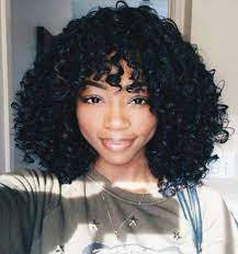 Medium Length Curly Hairstyles With Bangs For Black Women Curly Hair Styles Naturally Hair Styles Curly Hair Styles