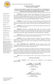 League Of Cities Of The Philippines City Mayors Appeal To Malacanang For Advance Payment Authority On Covid 19 Vaccines