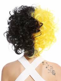 There are 43137 black yellow hair for sale on etsy, and they cost $9.45 on average. Wig Me Up 91344 P103 Pc2b Lady Man Party Wig Halloween Wasp Bee Bubmblebee Curly Unruly Mass Of Hair Curled Half Black Half Yellow