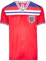 England 1982 world cup finals away retro shirt. England 1982 World Cup Finals Away Retro Shirt Red Medium Cotton Polyester Amazon Co Uk Sports Outdoors