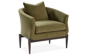 Lillian August Marion Accent Chair Olive Velvet One Kings Lane Accent Chairs Linen Accent Chairs Chair
