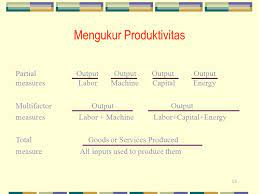 Penggunaan pengukuran produktivitas berdasarkan rasio output per input adalah yang paling. Pengukuran Produktivitas Ppt Download