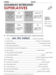 English Grammar Superlative Adjectives Www Allthingsgrammar Com Superlatives Html Salas De Aula De Ingles Exercicios De Ingles Aulas De Ingles