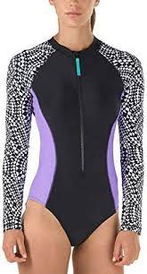 The Perfect Speedo Ladies Long Sleeve One Piece Swimsuit Geometric Print Uv 50 S Women Swimsuits Crop Top High Waisted Swimsuit Swimming Costume For Ladies
