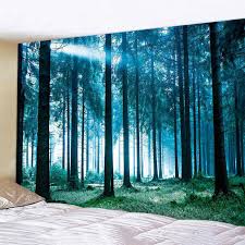 The beauty of nature is beyond description and it surrounds us all the time in the form of sunset, sunrise, gardens, and landscapes. Misty Nature Green Forest Tapestry Landscape Wall Hanging Dream Bedroom Decor Home Garden Home Decor