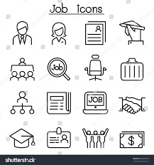 Job Employment Icon Set In Thin Line Style Ad Ad Icon Employment Job Set Job Employment Icon Set Job