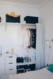 I decided that i never wanted to close the beige curtains. Creating Extra Bedroom Storage Space With This Open Wardrobe Diy The Gem Picker