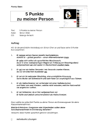 In den zwischenzeiten hilft sie schülern bei der vorbereitung für aufnahmeprüfungen an schulen für musik, schauspiel oder tanz. Simon Chen 5 Punkte Zu Meiner Person Sprachen Deutsch Schularena Com Unterrichtsmaterial Und Arbeitsblatter