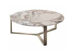 This coffee table has a white, marble table top and sleek, black metal legs. Casamilano Arne Low Round Marble Coffee Table With Metal Frame