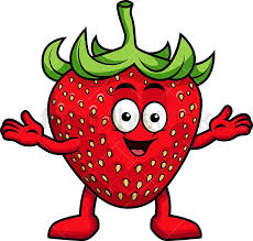 Happy Strawberry Character Cartoon Vector Clipart - FriendlyStock