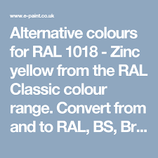 Alternative Colours For Ral 1018 Zinc Yellow From The Ral
