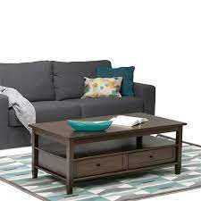 From the living room, family room to the entryway, this console table is a great way to gain storage and display your. Simpli Home Warm Shaker Coffee Table Brown 24 In X 48 In Axwsh001 Tb Rona
