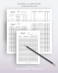 Journal Alimentaire A Imprimer Pour Le Suivi Journalier Des Repas Et Calories 3 Modeles De Page Pour Planner A5 Et A4