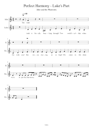 Perfect harmony's precarious premise doesn't always hit the right notes, but a charming cast and and a few clever jokes inspire hope that with a little more practice it could really sing. Perfect Harmony Luke S Part Sheet Music For Flute Woodwind Duet Musescore Com