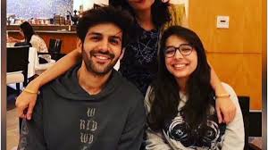Karthik Aaryan Kartik aaryan who's shooting for luka chuppi in gwalior celebrated the festival with his sister kritika after six years.