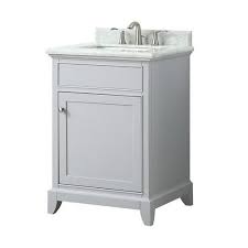 Aurora 25 In Vanity With Carrara Marble Top Marble Top Carrara Marble Light Gray Cabinets