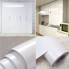 Glossy White Vinyl Self Adhesive Kitchen Cupboard Cover Film Contact Paper Kitchen Cupboard Doors Contact Paper Kitchen Cabinets Cupboard Doors