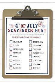 Printable 4th Of July Scavenger Hunt Activity For Kids A Great Way To Keep The Kids Busy For Short Period Of 4th Of July Business For Kids Activities For Kids