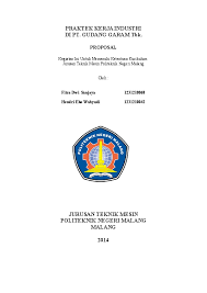 Doc Proposal Praktek Kerja Industri Di Pt Gudang Garam Tbk Fitra Dwi Sanjaya Academia Edu