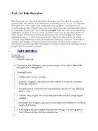 Batu seremban selambut or also known as batu seremban or serembat is a traditional game played in malaysia. Asal Usul Batu Seremban