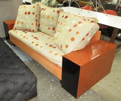 Nnewvante sofa table rather than pulling a chair up to the table, why not pull the table up to the sofa? Lota Sofa By Aram Designed By Eileen Gray 1924 Two Seater Poker Dot Designer Fabric Finish With Laquered Block Arms 234cm L With Faults