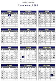 Indonesia 2020 Calendar In 2020 Calendar Printables Holiday Calendar Holiday Calendar Printable