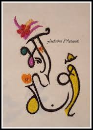 My Rangoli Ganpati In The Form Of Name Bhargavi Https Www Facebook Com Archanapuranikrangolis Ganpati Name Art Name Art Art