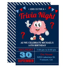 Another personalized gift idea is to collect photos she's taken and create a photo book. Modern Trivia Quiz Night Birthday Party Invitation Zazzle Com Birthday Invitations Kids Party Invitations Kids Birthday Invitations Diy