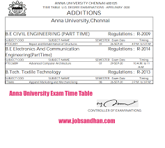 Anna university ug and pg students can check their respective time table for the anna university examination on their official website @ annauniv.edu. Anna University Time Table 2021 Out Semester Exam Ug Pg