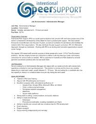 On the job, business administrators: Administrative Manager Job Description Intentional Peer Support