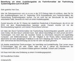 Fachinformatiker (m/w/d) für anwendungsentwicklung neu. Bewerbungsanschreiben Fur Fachinformatiker Der Fachrichtung Systemintegration