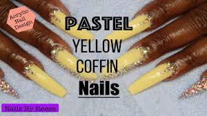 Then you are in the right place! Pastel Yellow Coffin Nails Youtube