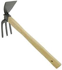 Sooki Japanese Style Garden Hoe And Cultivator Dual Headed Weeding Tool 3 Prongs Combo Garden Tools With Wood Handle Garden Tool Bag Weeding Tools Garden Hoe