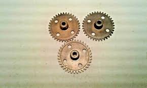 Gilbert Erector Set: Part CJ 36 Tooth Gear; 3/8" Hub; Brass Plated 3