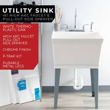 19 gallon utility sink with chrome high