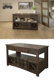 Pull Your Decor Together With The Rustic Style Of This Kitchen Island Thanks To Its Textured Solid W Furniture Direct Rustic Kitchen Island Dining Room Server