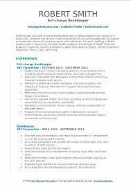 Record day to day financial transactions. Bookkeeper Resume Samples Qwikresume