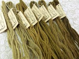 Rustic Olive Green Yarn Natural Rosemary Dyed Yarn Vintage Hand Dyed Tan Brown Yarn Made In Usa Rosemary Dye Yarn Dyeing Yarn