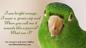 Word Riddle I Am Bright Orange And I Wear A Green Cap Bhavinionline Com In 2020 Word Riddles Bright Orange Riddles