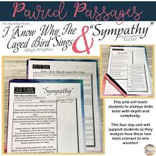 I Know Why The Caged Bird Sings And Sympathy A Paired Passage Lesson In 2020 Teaching Literary Analysis Paired Passages Mini Lessons