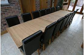 Item# dr 84 132 wal. Large 12 14 Seater Oak Extending Dining Table Tallinn Free Delivery Top Furniture