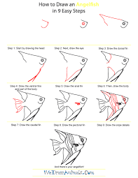 How To Draw An Angelfish Step By Step Tutorial Sea Creatures Drawing Animal Drawings Sea Drawing