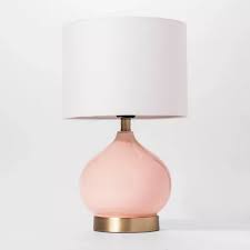 Perfect for living room, bedroom, office, kids room or college dorm. Glass Table Lamp Cloud Island Pink Image 1 Of 3