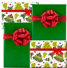 Independent designers · free personalization · create your own Set Of 4 2 Whimiscal Grinch Trees 2 Solid Green Holiday Christmas Deluxe Gift Wrap Wrapping Paper With Gift Tags Walmart Com Walmart Com