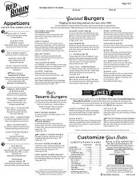 Looking for the red robin menu with prices? Menu For Red Robin 8000 W Broward Blvd 422 Br Plantation Fl 33388